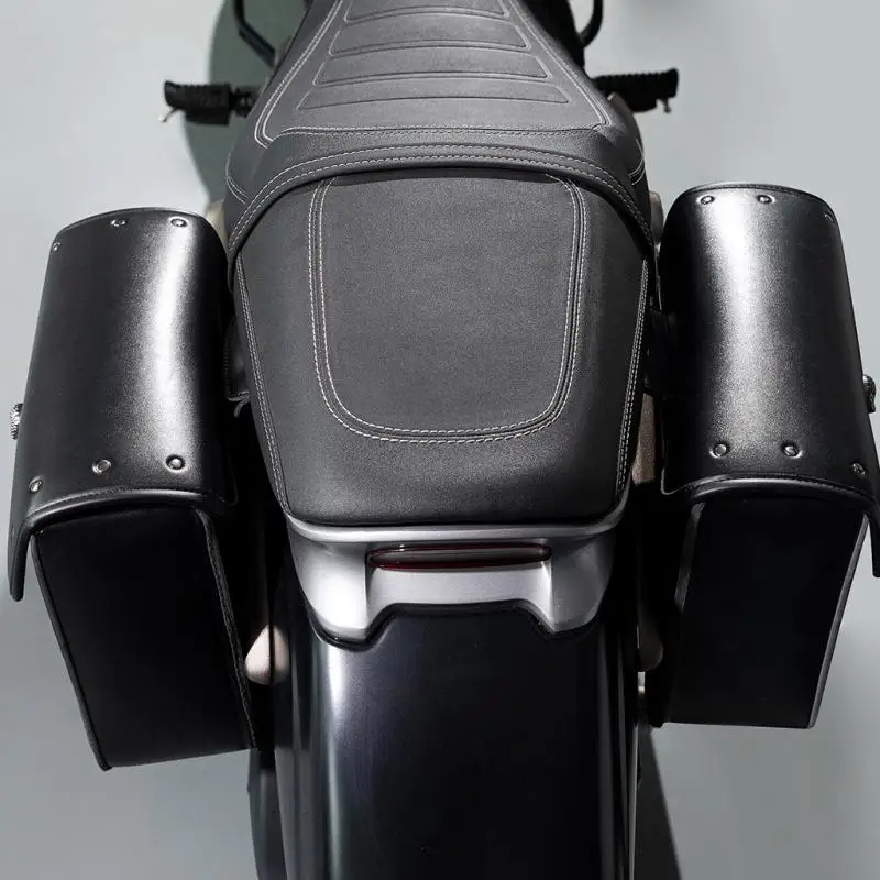 Motorcycle Side Cases 1Pari Bags Lockable Steampunk Medieval Vintage Riding Waterproof Storage Bag Punk Chopper Skull Knift Logo