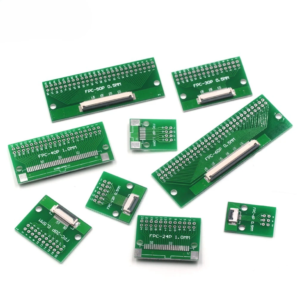 FPC FFC 0.5MM 1.0MM Pitch Conversion board DIY PCB board 6P~60P 6 8 10 20 24 26 30 34 40 50 60 P connector For Cable transfer
