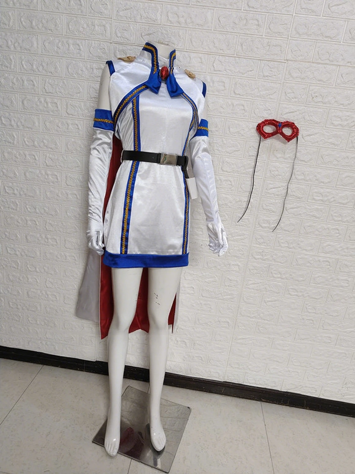 Tokusatsu Giga طبعة الفيلم مثير الساحرة دور اللعب كوميك كون عالي اللمعان النسيج المرقعة فستان أبيض S-XL تأثيري حلي