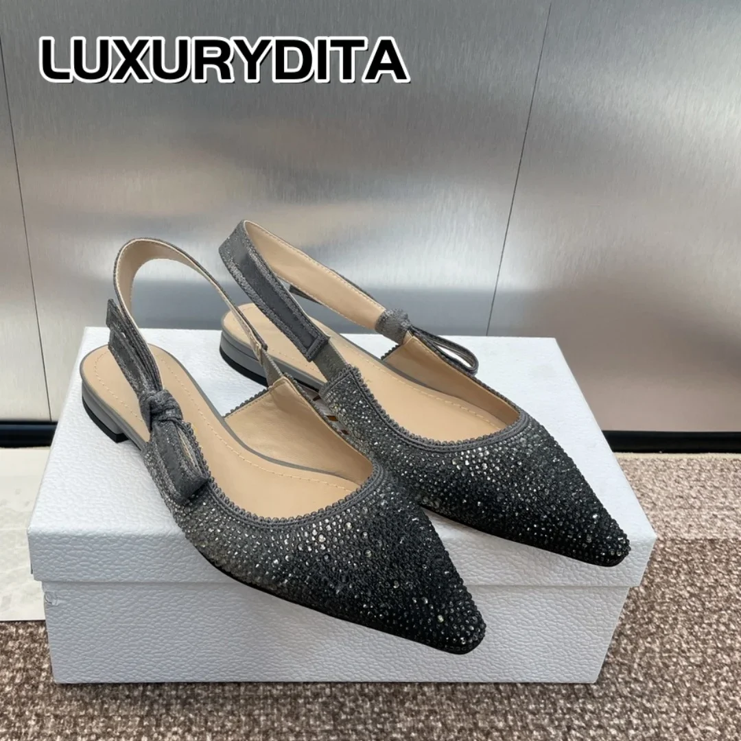 

Top Quality Luxury Womens Sandal Casual Lace Flat Fashion Embroidered Muller Shoes Designer Silk Leather Soled High Heel 0521