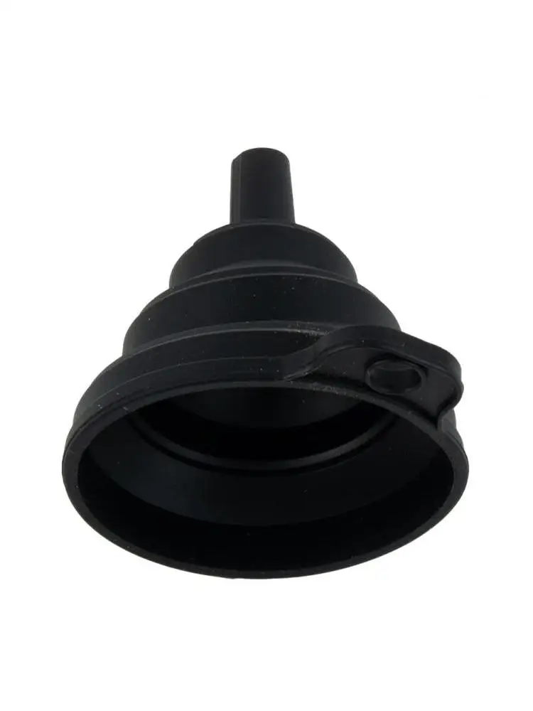 Entonnoir Pliable en Silicone Noir pour Voiture, Outil de Remplissage d'Huile, Simple et Pratique, Diamètre 9mm, 7x6cm