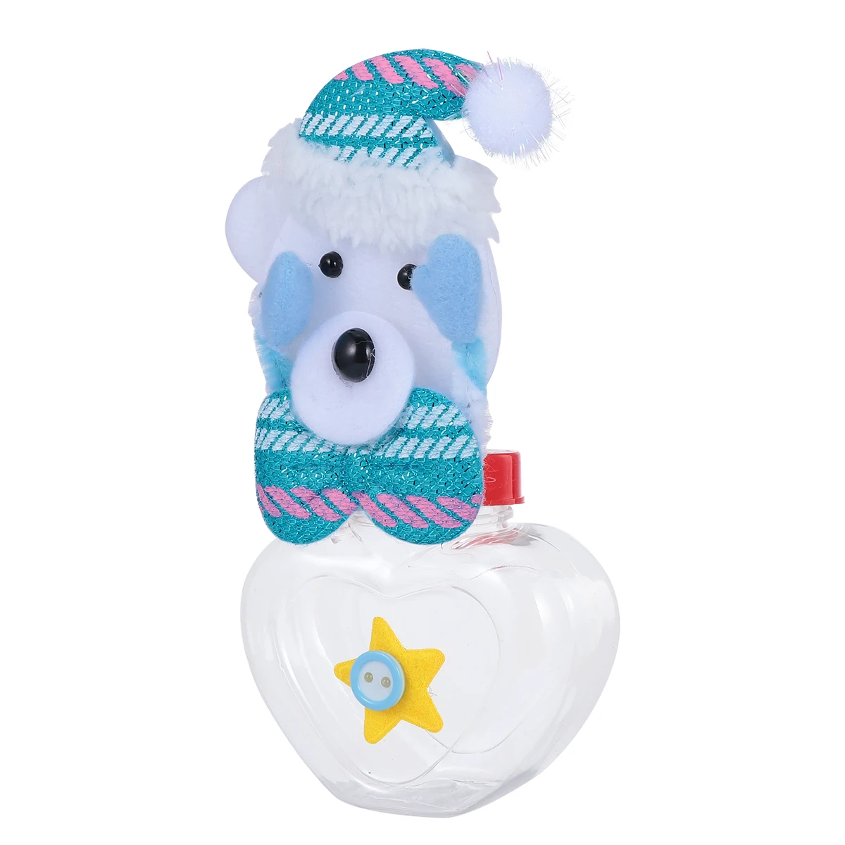 

Candy Jar Gift Christmas Storage Heart Shape Transparent Container Practical Sweets Box Portable Lollipop Jar Lovely Bear Cap