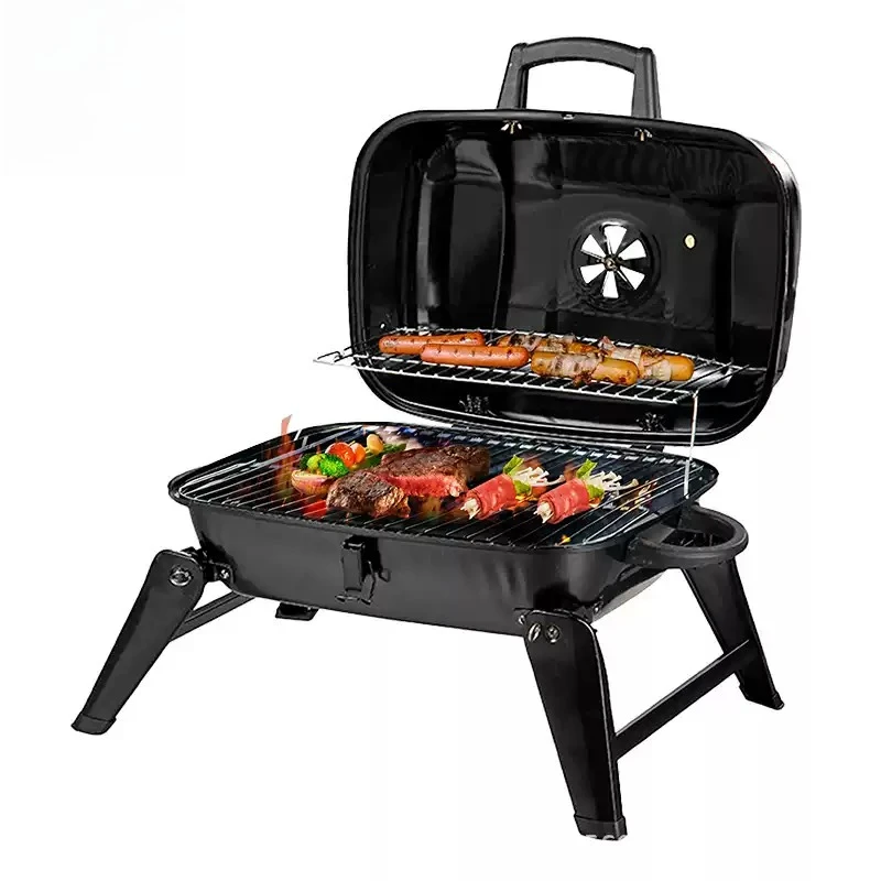 Outdoor Charcoal Grill,Camping Barbecue Stove,Home Use Tea‑boiling Fire Pit Set