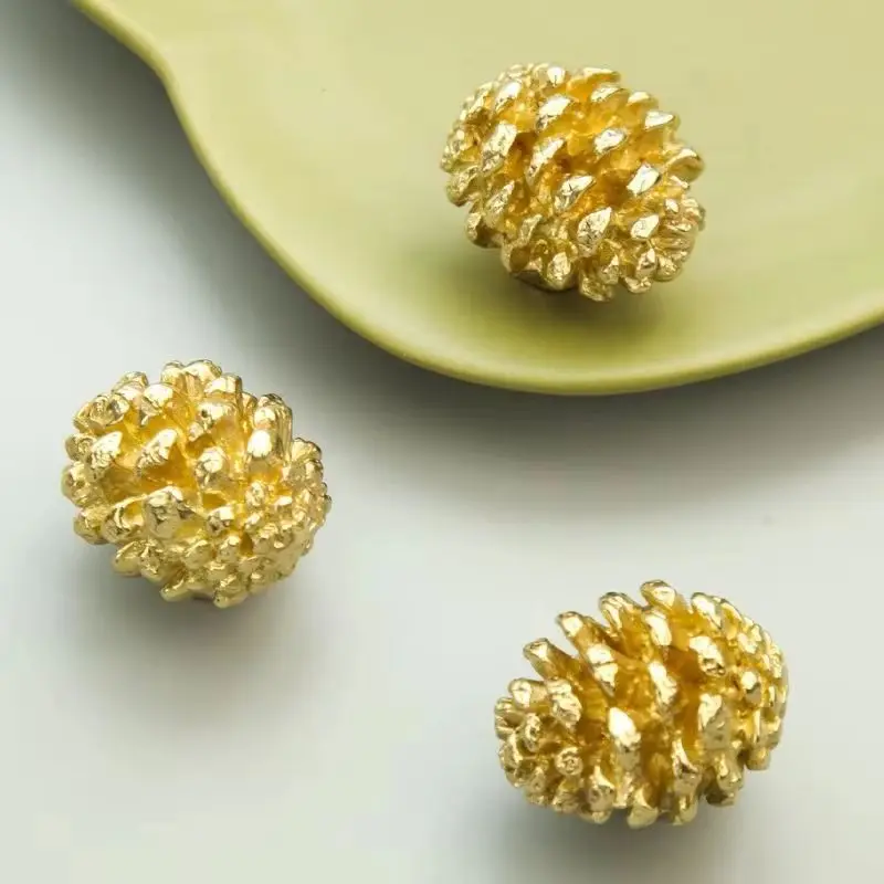 8PCS Solid Brass Pinecone Design Furniture Handles Drawer Knobs Cupboard Wardrobe Closet Dresser Cabinet Door Pulls Knobs Decora