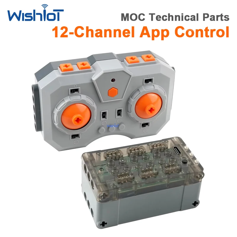 12 Channel Remote Control Rechargeable Lithium Battery Box Kit APP Control Speed Adjustable Powered Module MOC Building Blocks