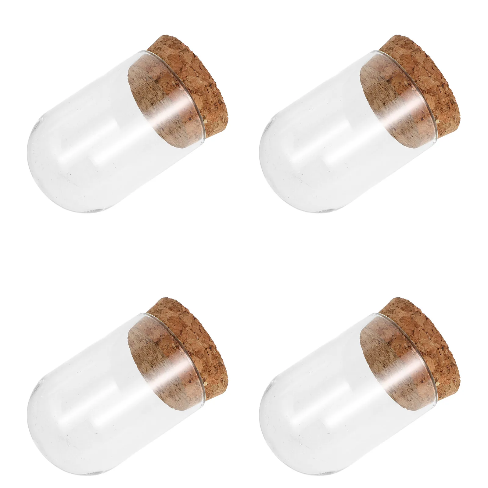 

Набор из 4 штук: Прозрачные стеклянные купола для цветов с деревянной подставкой для декора дома и офиса, хранения и демонстрации