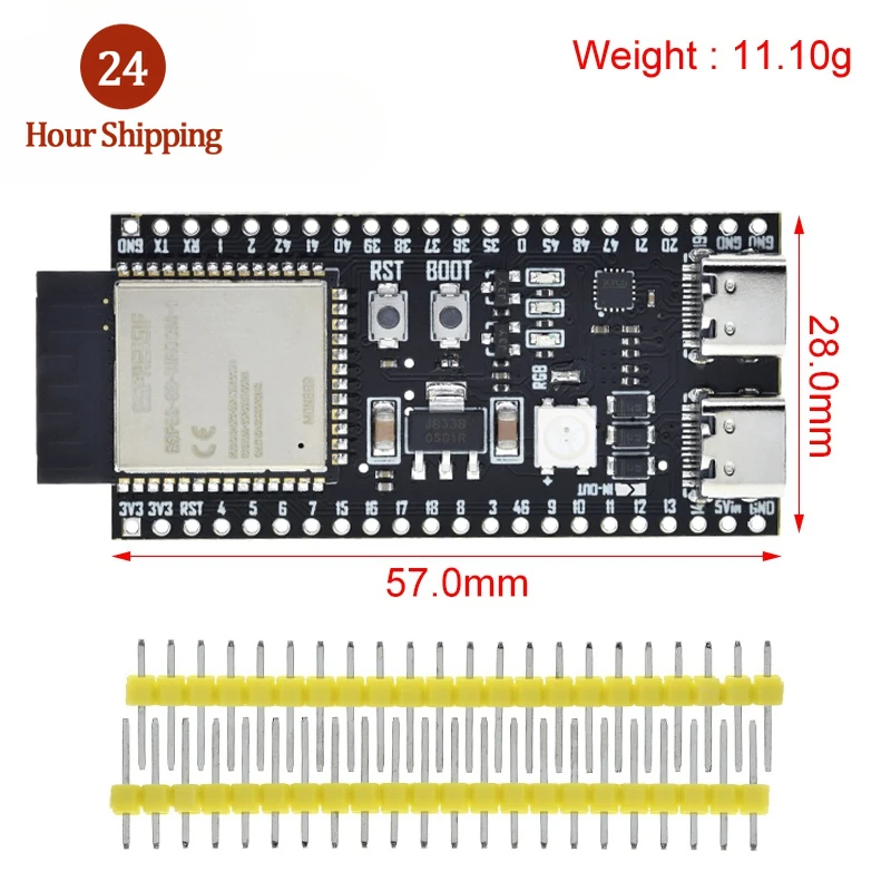 ESP32-S3-DevKitC-1 ESP32-S3 WiFi Bluetooth-compatible BLE 5.0 Mesh Development Board ESP32 Wireless Module N16R8