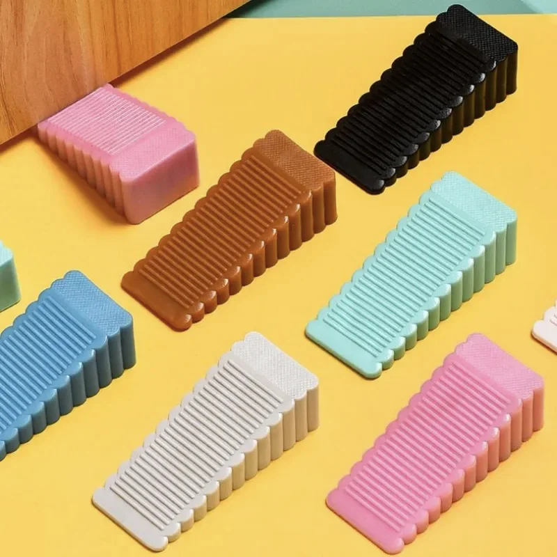 Silicone Door Stopper Wedge Safety Door Stop Block Wall Protector No Drill Door Rear Retainer for Home Office Anti-Collision