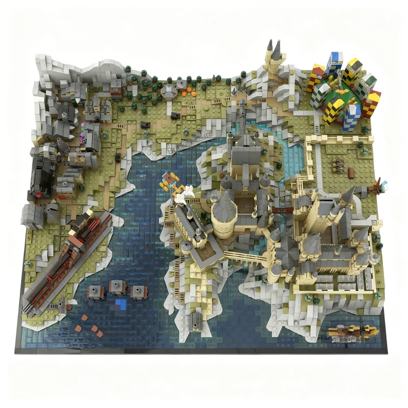 3467pcs MOC Harry Castle Grounds Village Expansion Model Building Blocks Christmas Gift Toy Architecture Birthday Collection
