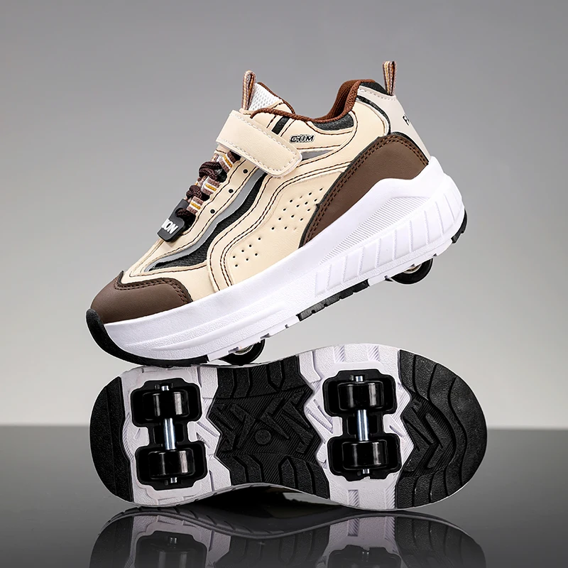 

Children Junior Roller Skate Shoes Kids Sneakers with Four Wheels Boys Girls Shoes Outdoor Walking Shoes Casual Kids Sneakers