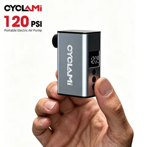 CYCLAMI A3 mini Portable Air Pump 120 PSI Compact Electric Tire Inflator Tpye-C Aluminum Alloy Fast Inflation for MTB Road Bike