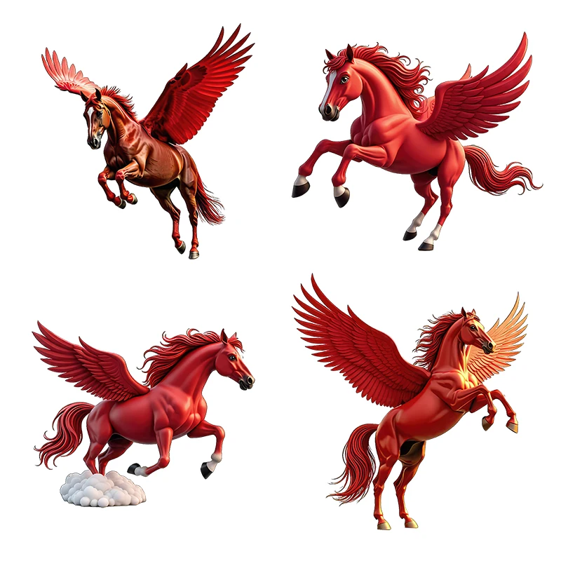 Three Ratels CD136 Flying Red Pegasus Wall Stickers For home decoration Personalized car decals