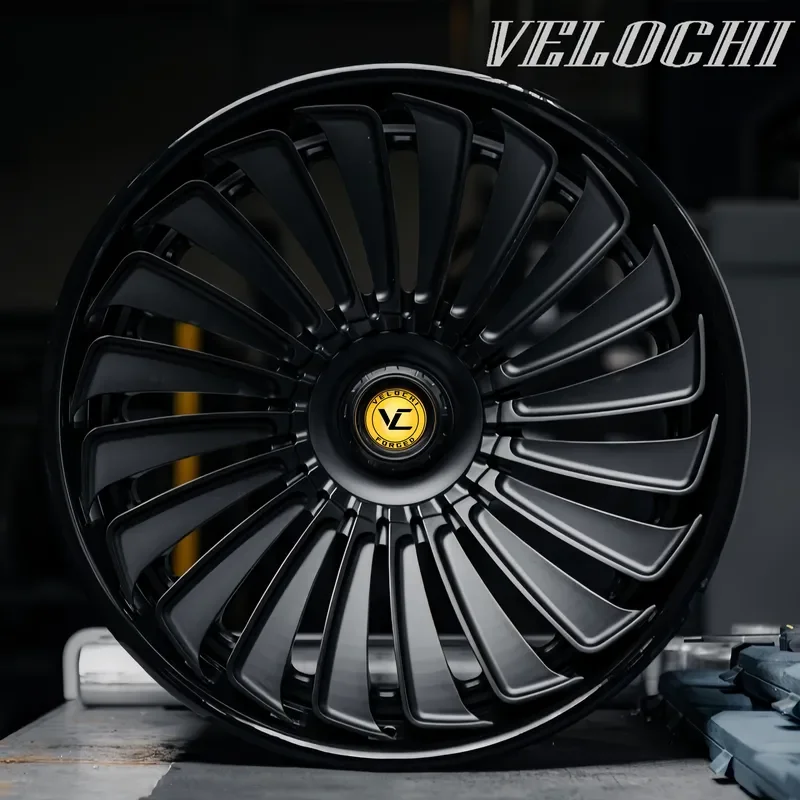 Velochi Matte Black Passenger Car Alloy Monoblock Wheel Rims 5x120 5x114.3 5x112 5x127 18-24 Inch Forged Wheels for Luxury