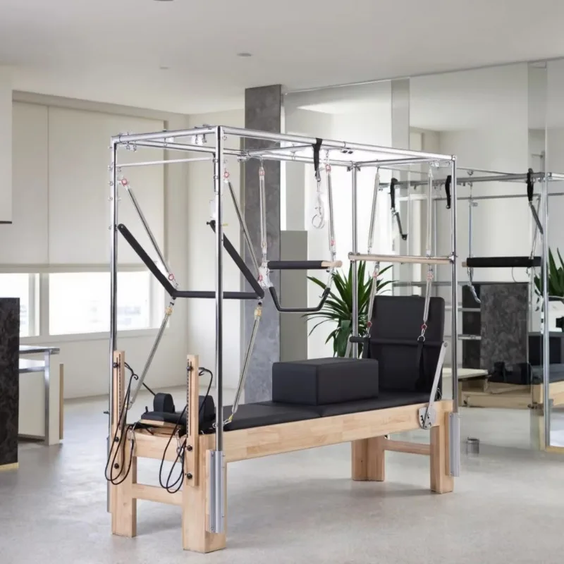 YTYIN High-end Maple Wood Pilates Equipment 3 In 1 Aerial Trapeze Reformer Full Track Frame Pilates Studio
