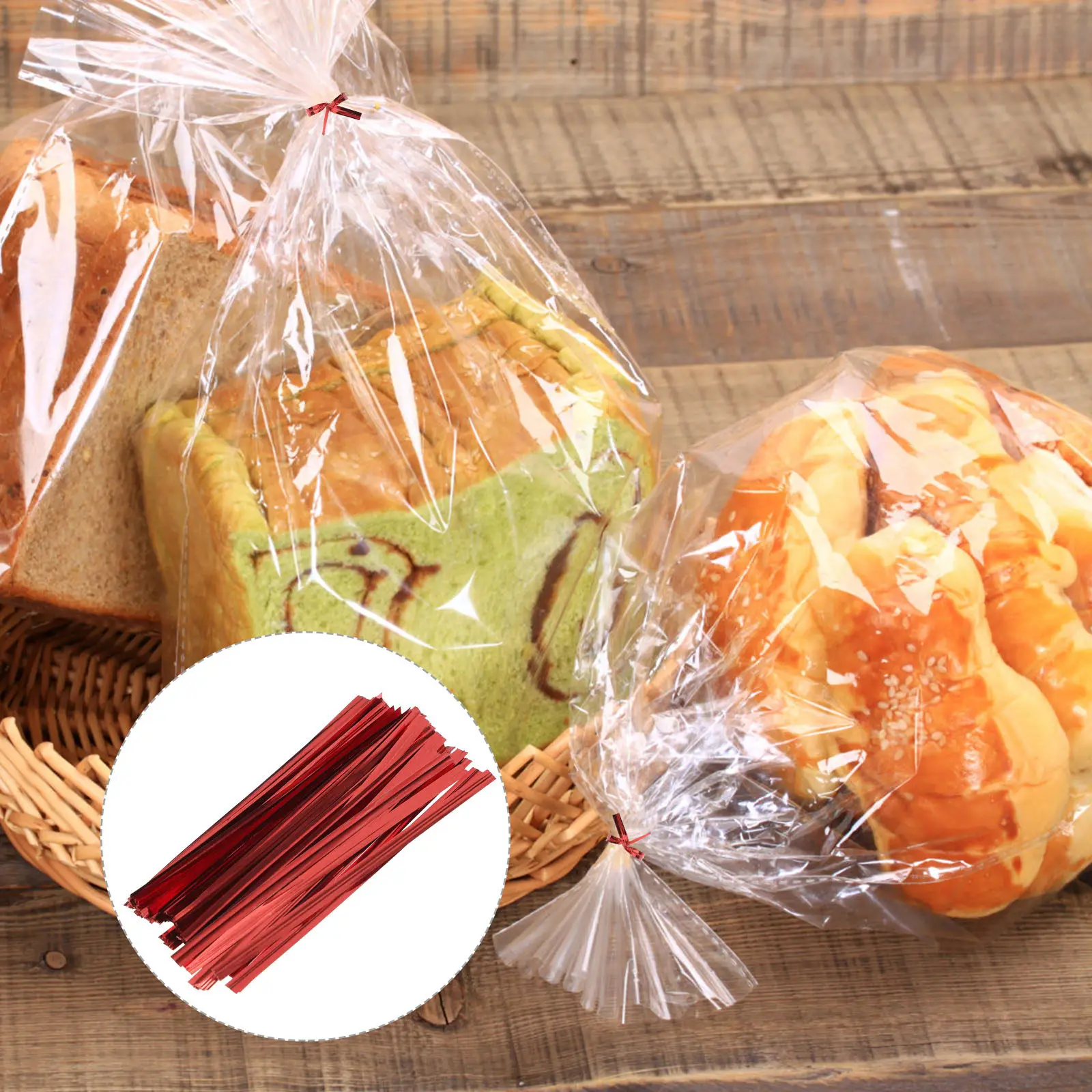 800Pcs Metallic Ties Colorful 10Cm Bread Candy Party Gift Bag Ties Soft Easy Tie for Birthday Wedding Packaging