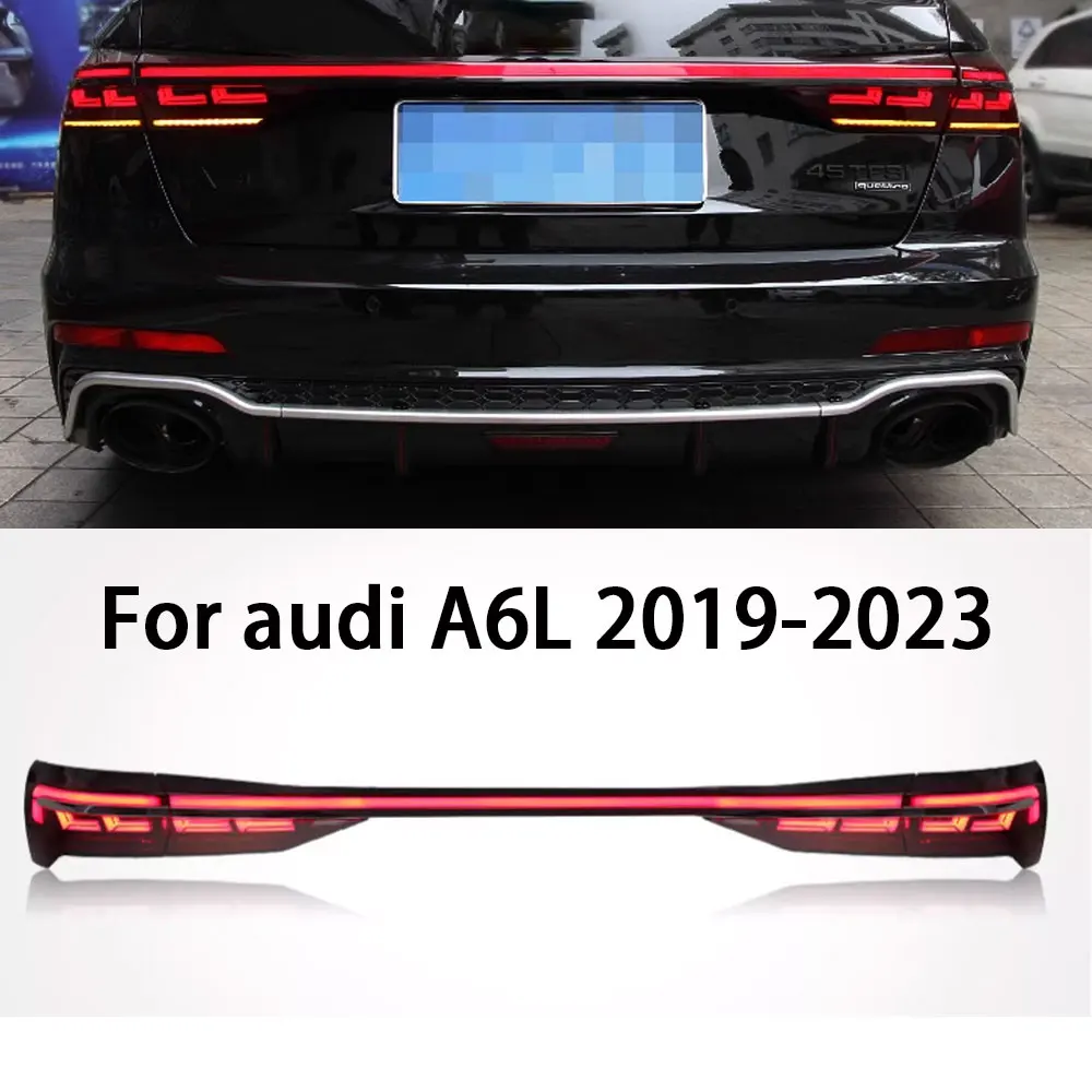 

Автомобильные светодиодные задние фонари для Audi A6 C8, задние фонари 2019 2020 2021 A6L, обновленные А8, Стайлинг через задние фонари, сигнальные стоп-сигналы, задние фонари