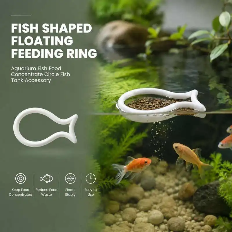 Fish Shaped Floating Feeding Ring Aquarium Fish Food Concentrate Circle Fish Tank Accessory
