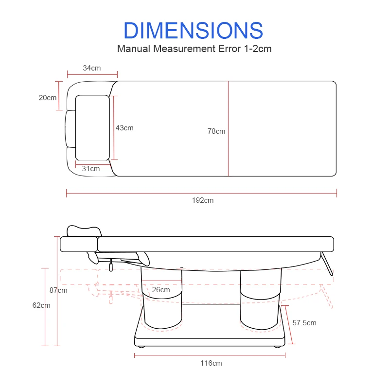 Spa Heated Treatment Massage Bed  Vibrating Beauty Salon Medical Chair  Facial Eyelash  Bed Electric Massage Table Bed