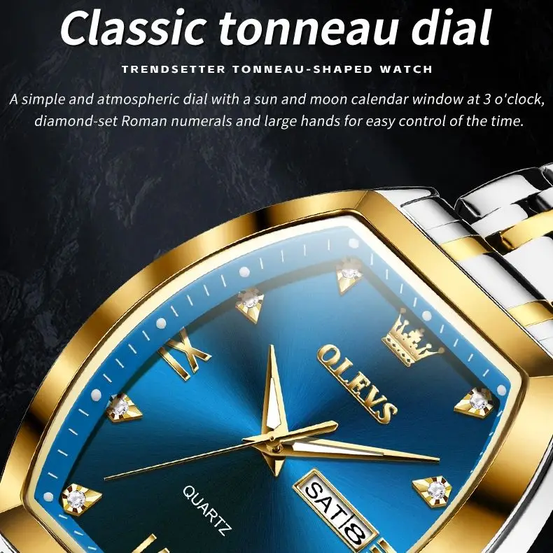 OLEVS orologi da uomo orologio da polso da uomo impermeabile in acciaio inossidabile per uomo calendario di marca di lusso orologio da polso