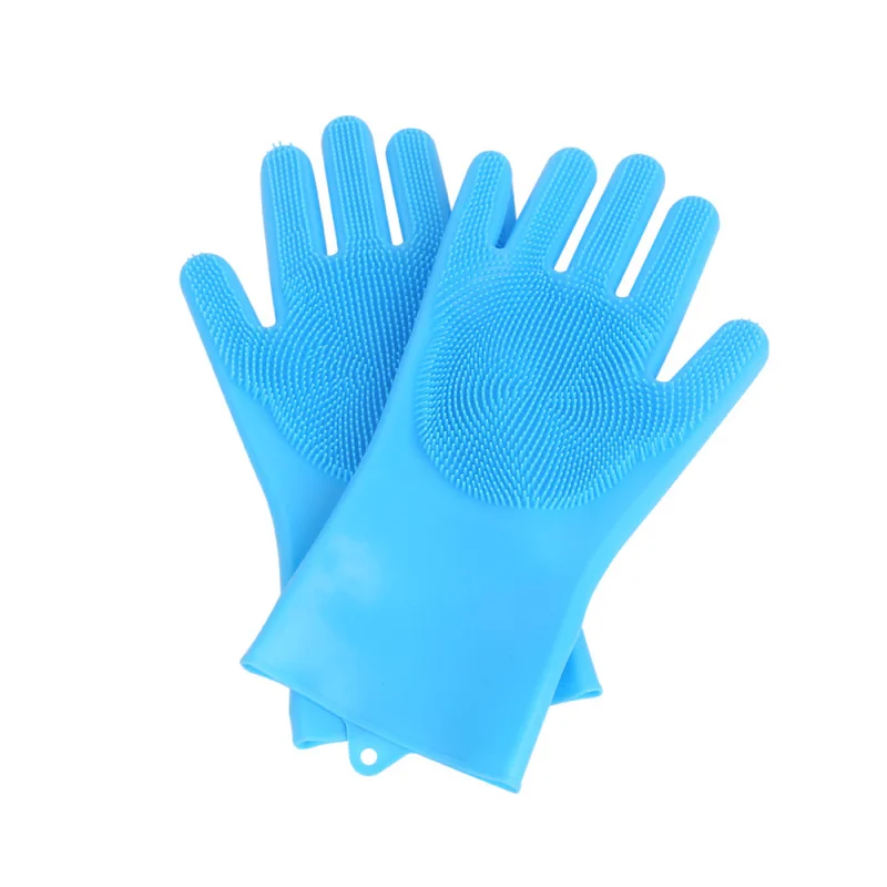 1pair silicone dog clean gloves pet bath massage soft glove wash tools