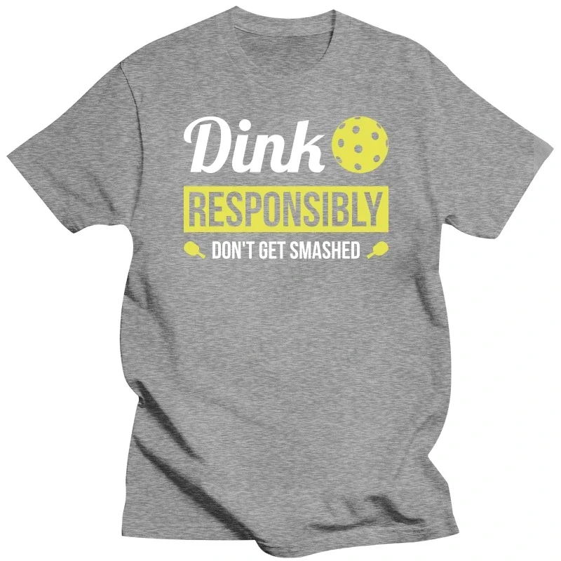 Vintage Dink Responsibly Funny Pickleball T-Shirts for Men Round Neck Cotton T Shirts Short Sleeve Tees Gift Idea Clothing