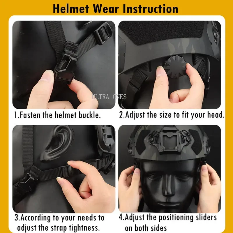 Tactical FAST Helmet Adjustable CS Wargame Airsoft Protection Sports Helmets with Soft Pads Hunting Paintball Shooting Helmet