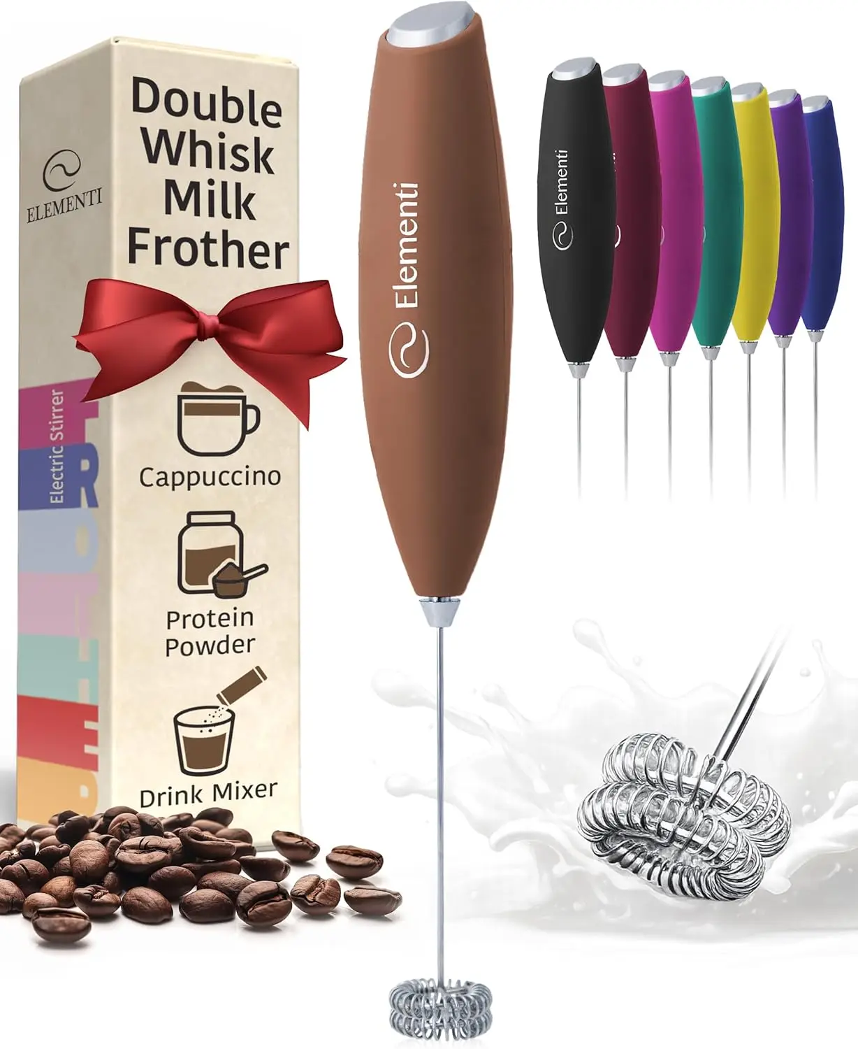 Handheld Electric Milk Frother - Fast & Powerful Coffee Whisk, Protein Mixer, Powder Stirrer