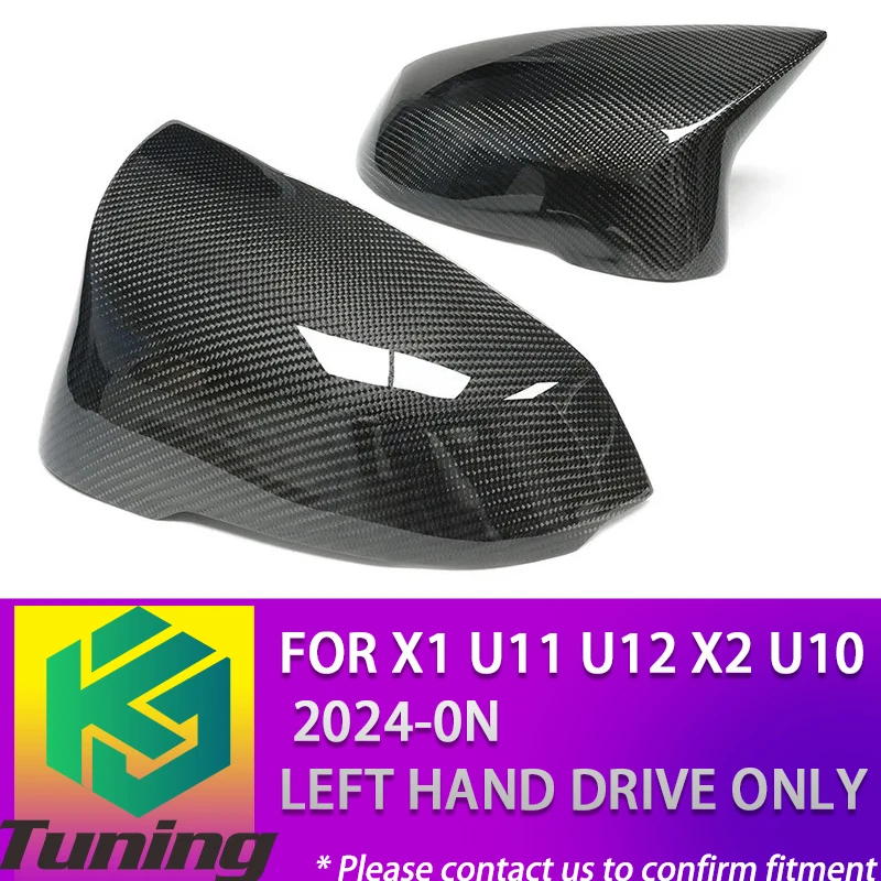 New Arrival Replacement ABS Real Carbon Fiber Side Door Rearview Mirror Cover For BMW X1 U11 U12 X2 U10 2024-ON LHD Only