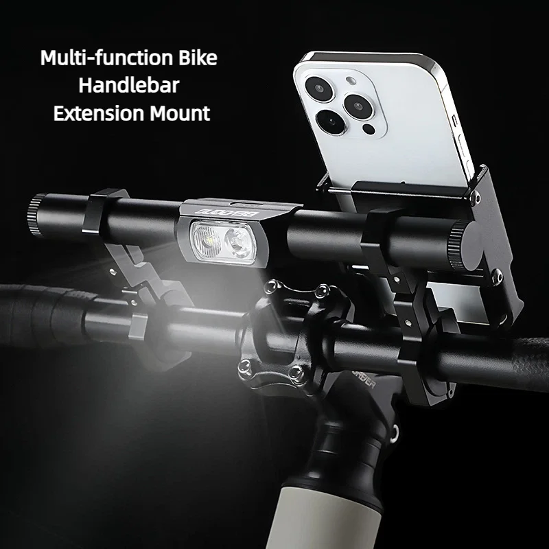 

Bicycle Handlebar Extended Bracket With Front Light Aluminum Alloy Bike Phone Holder Waterproof Light Mount For MTB Road Bike