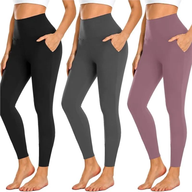 Sports Yoga Pants For Women With Pockets And Leggings High Waisted And Cinched Soft And Comfortable Ladies Fitness Yoga Pants 