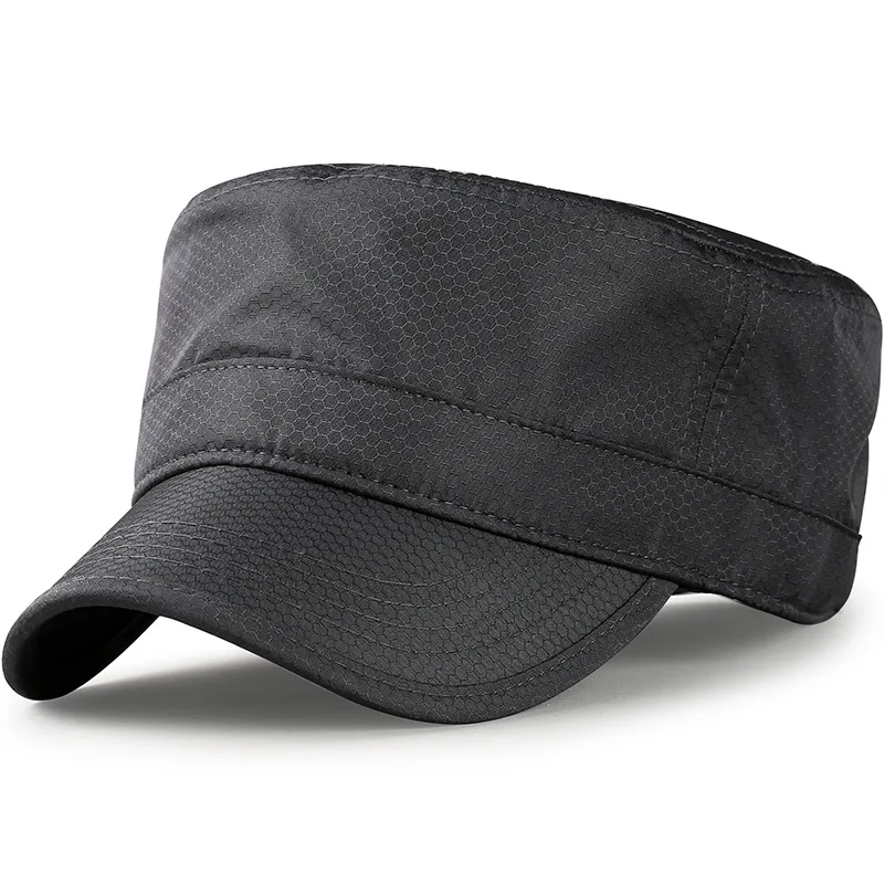 Gorras de malla transpirable para hombre y mujer, gorro de cadete, parte superior plana para cabeza grande, secado rápido, talla grande 56-59cm,