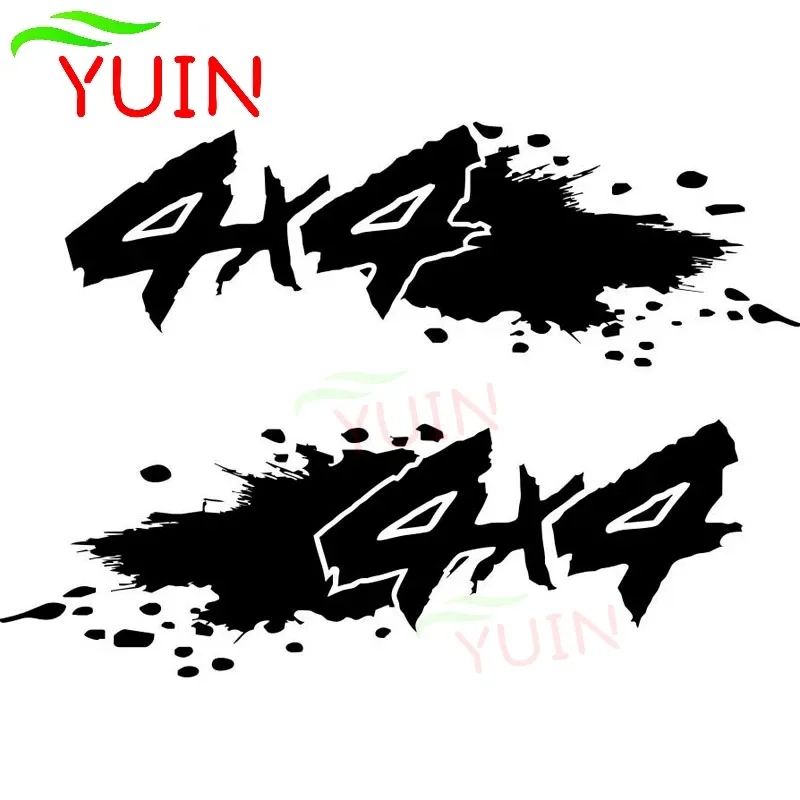 YUIN 2-4x4 GLOSS Car Decals Fashion Body Rear Windshield Decoration Personalized PVC Waterproof Stickers Can Be Customized Color