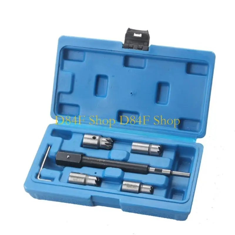 

D84F Car Professional Grade 6pcs Steel Fuels Injector Reamer Cleaning Tool Set