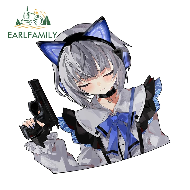 EARLFAMILY 13cm × 12.5cm Hololive Image Adorable Car Stickers Interesting Cartoon Decals Creative Car Body Scratch-Proof