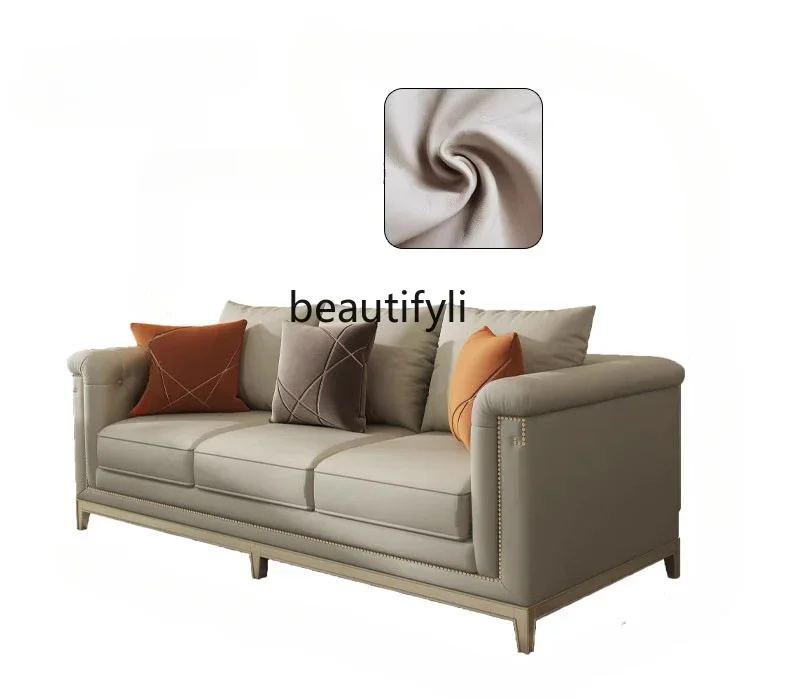 

American Fifth Avenue sofa solid wood luxury Italian sofa villa home designer leather sofa