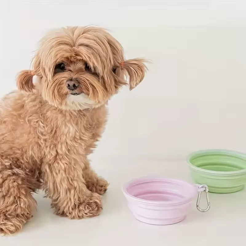 Foldable Silicone Dog Bowl Pet Outdoor Travel Portable Folding Cat Food Water Large Capacity Container Feeding Bowl Pet Supplies
