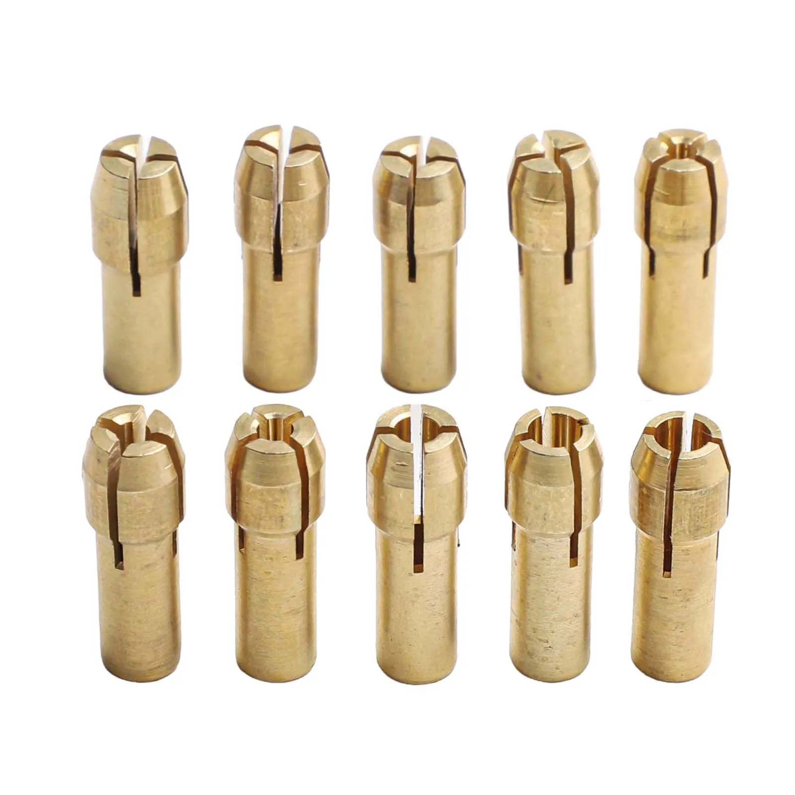 10PCS 0.5-3.2mm Drill Collet Chuck 4.2/4.8mm Shank Brass Chuck Bit Clamping Nut Adapter Rotary Tool For Electric Motor Shaft Fit