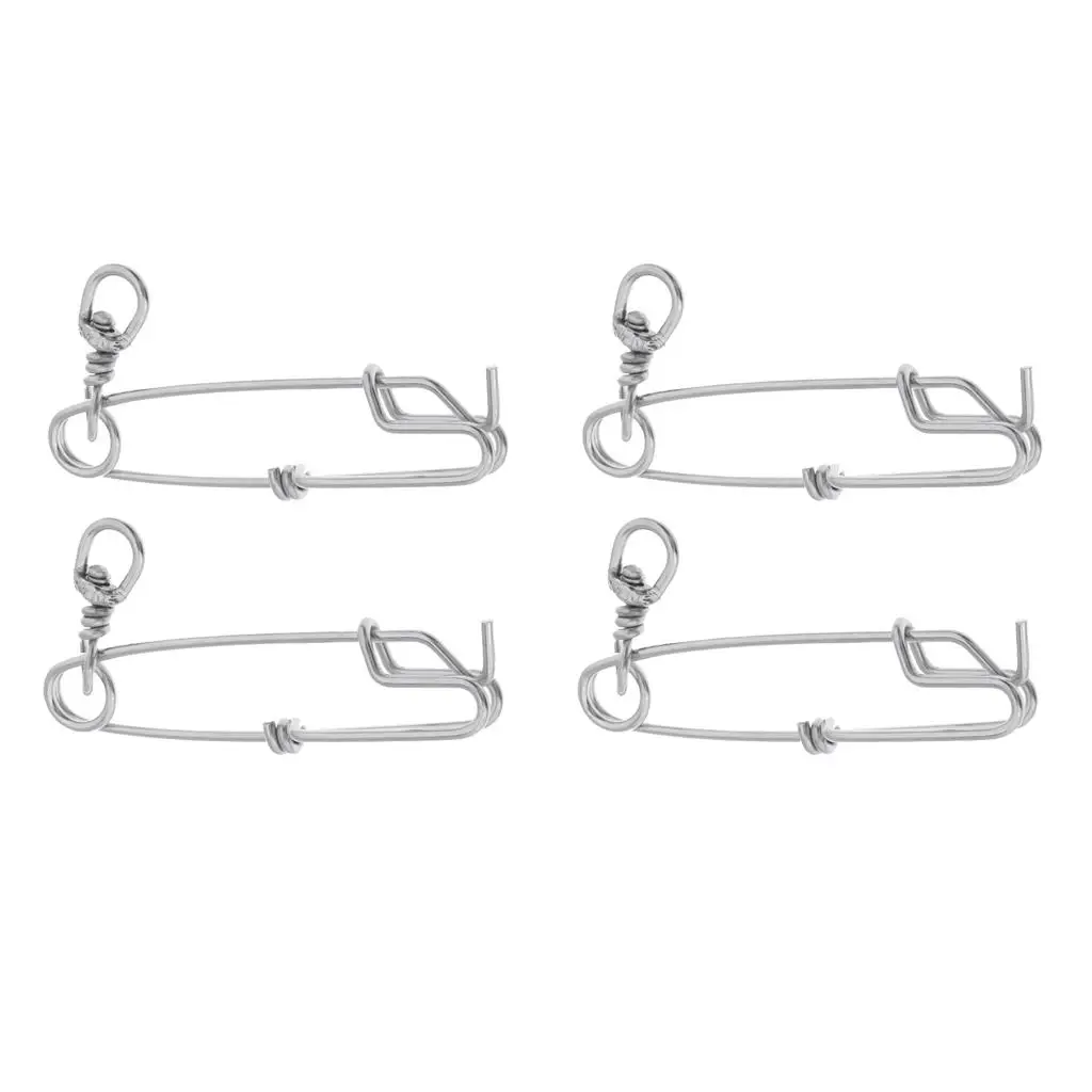 Fishing Long Line Clips Durable Stainless Steel Tuna Clip Connectors Easy on Off for Deep Sea Crabbing