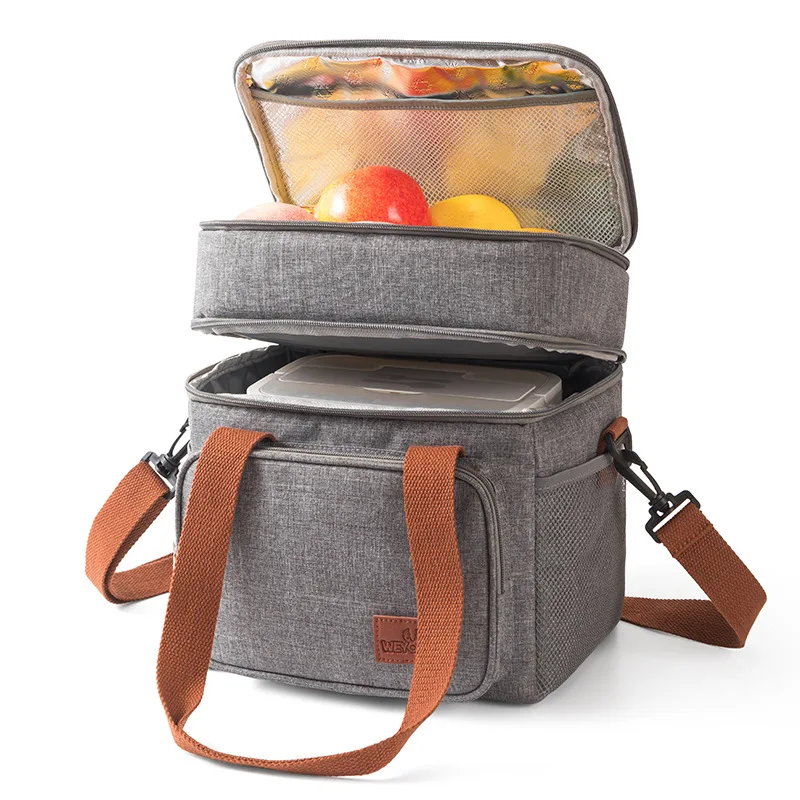 Bolsas de refrigeración térmica de doble capa para el hombro, Nevera portátil para Picnic al aire libre, fiambrera para alimentos, almacenamiento de