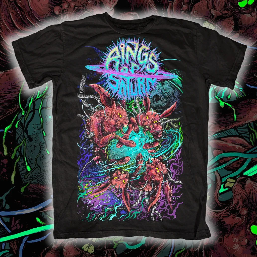 Rare Rings of Saturn Band Grafik-Baumwoll-T-Shirt, Unisex, Sommer, kurzärmelig, modisches Marken-T-Shirt, luxuriös, lässig, Vintage, Retro-Top