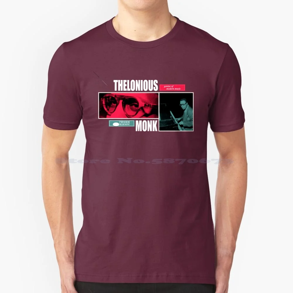 Thelonious Monk-Genius Of Modern Music T Shirt 100% Cotton Tee Thelonious Monk Genius Of Modern Music Coltrane Piano Pianist