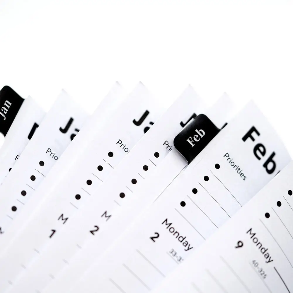 English 2026 Schedule Planner Notepad Wear-resistant 12 Months A5 Agenda Planning Notebook Efficiency Portable