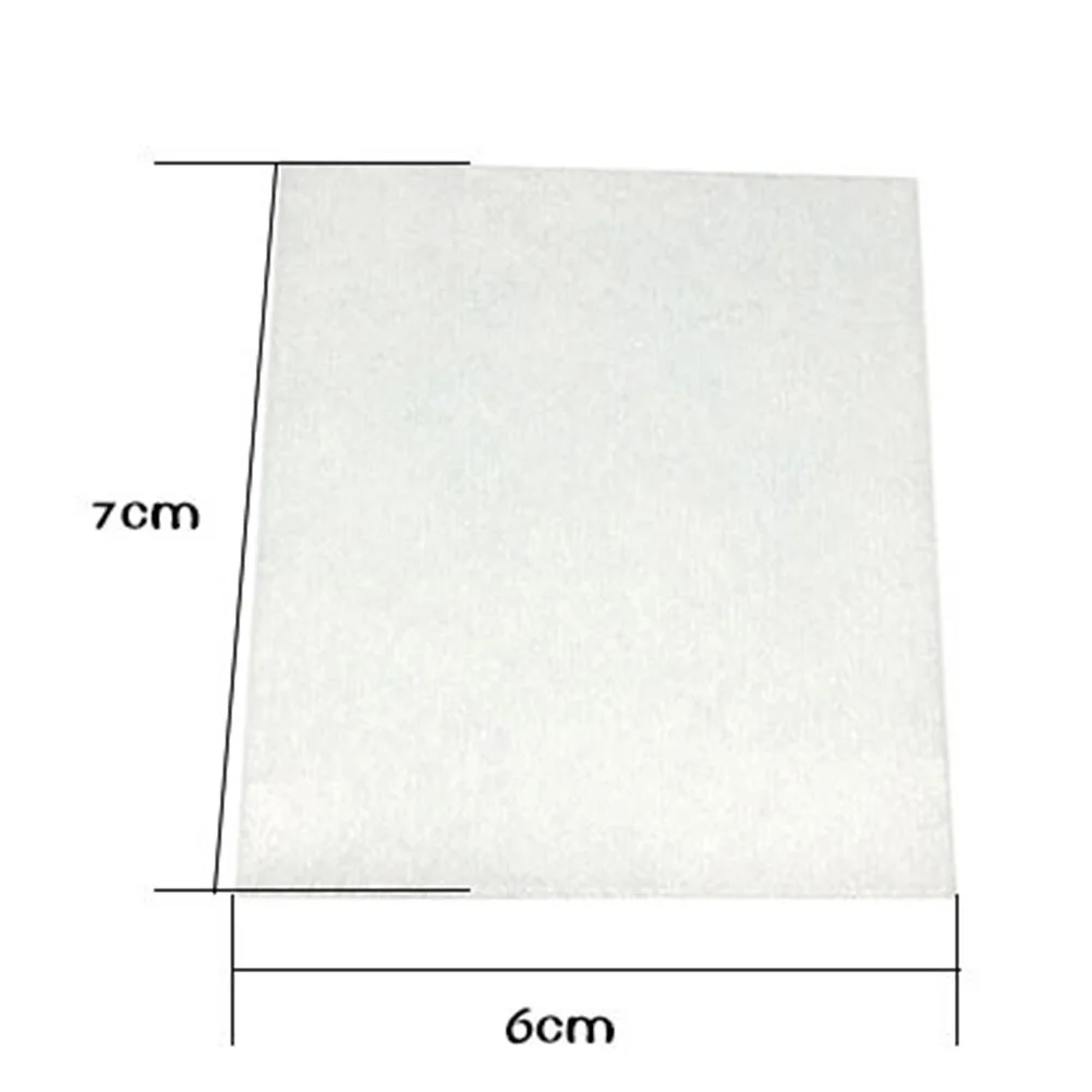 แผ่นสำลีเช็ดเครื่องสำอางแบบชั้นเดียว สีขาว ขนาด 6x7 ซม. จำนวน 100 ชิ้น บรรจุในกล่องพลาสติกแบบเป็นมิตรกับสิ่งแวดล้อม