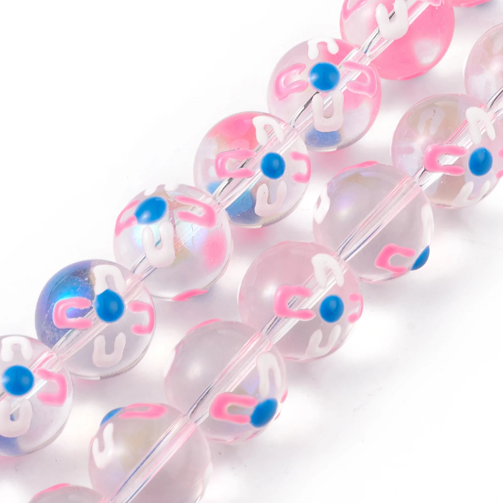 3 strands Handmade Lampwork Beads Strands Multicolor Enamel Round Beads For Jewerly Making Diy Bracelet about 30pcs/strand