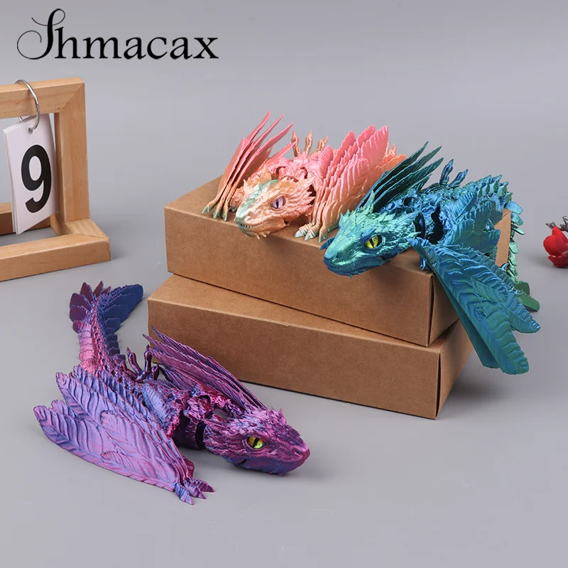 Feathered Wyvern Dragon 3D Printed Dragon Articulated Dragon Dragon 3D Printed Toys Desktop Pet