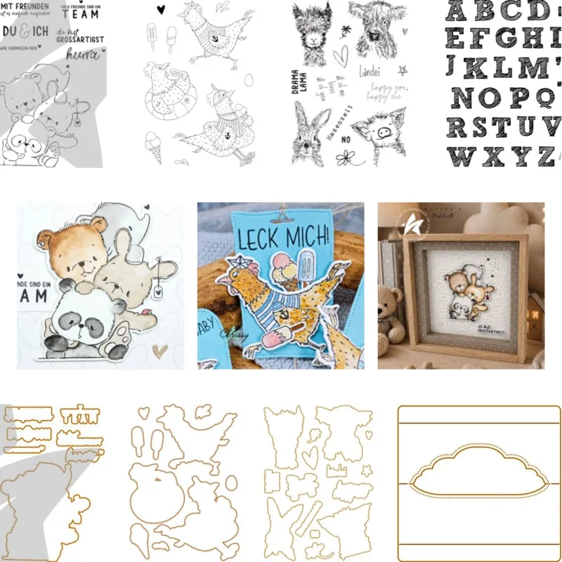 Troqueles de corte de metal con diseño de pollito con una barca de papel en la cabeza, esenciales para álbumes de recortes, tarjetas y manualidades DIY