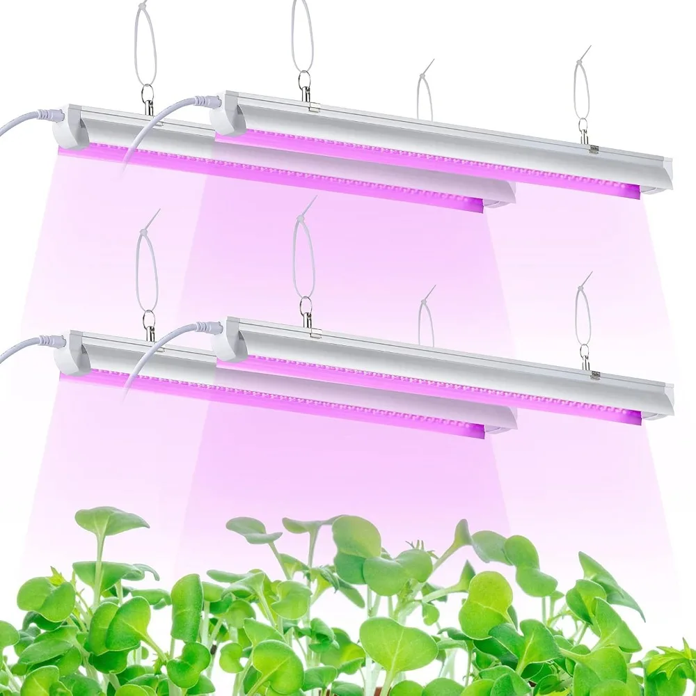

2ft T8 LED Grow Light Strips, 100W Full Spectrum Sunlight Plant Light for Indoor Plants & Greenhouse, Super Bright 4-Pack