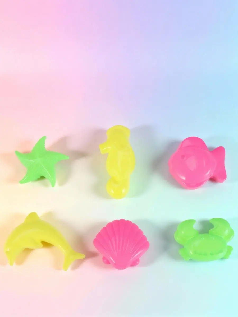 6Pcs Ocean-Themed Sand Molds Set Beach Play Kit for Kids Sand Tray Activity Promotes Creativity Cognitive Growth Fun