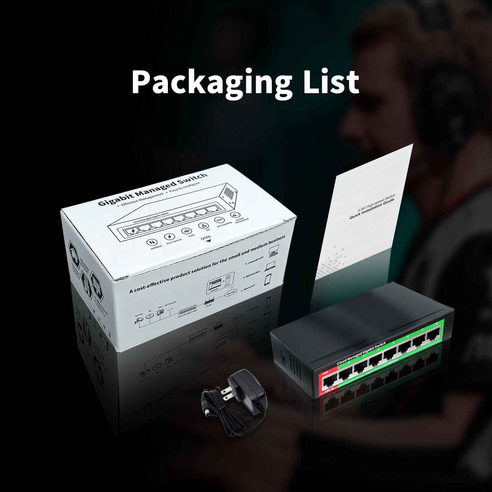 OEM/ODM Managed 8 Port Full Gigabit Ethernet Support Poe-in Switch Layer 2 Switch Cloud Managed Network Switch for Wireless AP view 6