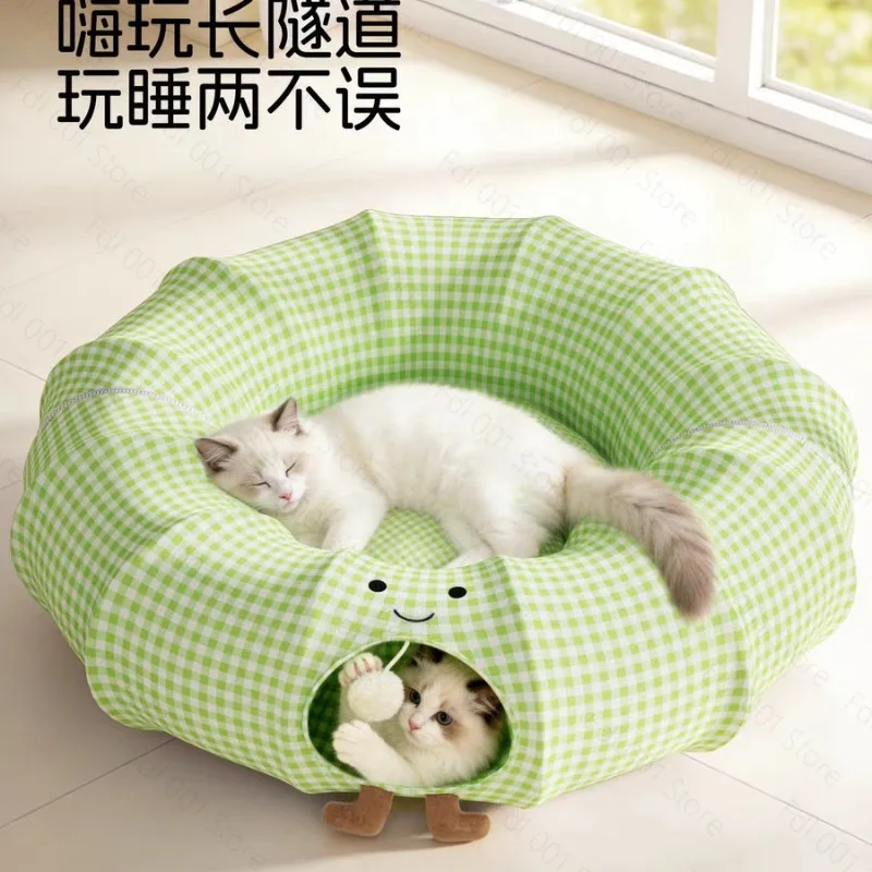Cat nest universal cat tunnel in all seasons summer drilling hole to relieve boredom semi-closed escape nest toy cool